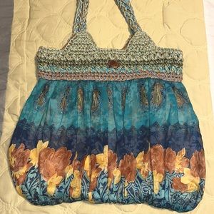 Cappelli Straworld Large Straw/Cloth Scenic Tote NWOT